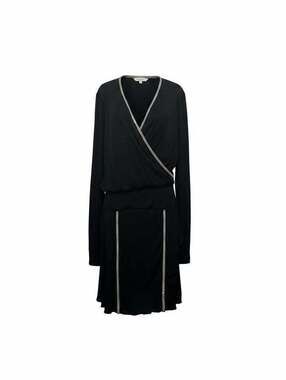 Black Rhinestone Wrap Dress